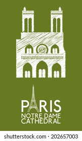 Paris design over green background, vector illustration
