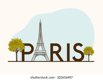 Paris design over white background, vector illustration