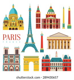 Paris detailed monuments. Vector illustration