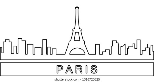 Paris detailed skyline icon. Element of Cities for mobile concept and web apps icon. Thin line icon for website design and development, app development