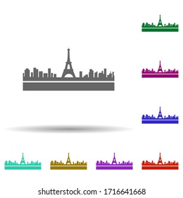 Paris detailed skyline multi color icon. Simple glyph, flat vector of cities icons for ui and ux, website or mobile application
