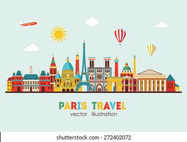 Paris detailed skyline. Vector illustration