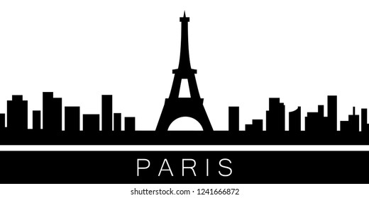 Paris detailed skyline. Vector postcard illustration