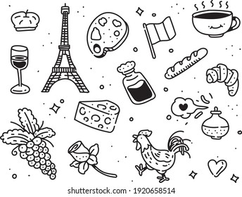 Paris doodle style . Paris drawing style