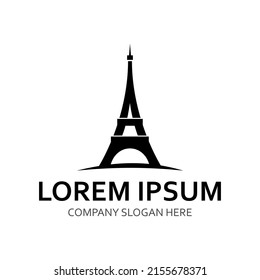 paris eifel tower  vector logo template