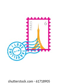 Paris Eiffel Stamp