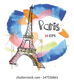 paris. Eiffel Tower. hand drawing