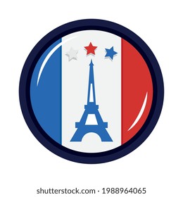 Paris eiffel tower inside button