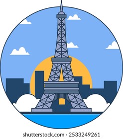 Paris - Torre Eiffel Ícone de referência ilustração