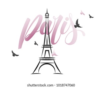 Paris and Eiffel tower logo design