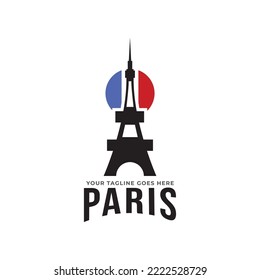 Paris and Eiffel tower logo design.