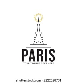 Diseño del logo de la torre de París y Eiffel.