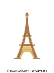 Paris eiffel tower on white background