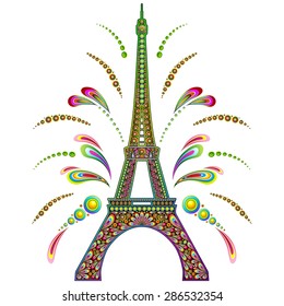 Paris Eiffel Tower Psychedelic