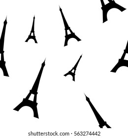 Paris Eiffel Tower seamless pattern. Vector EPS10.