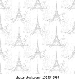 paris eiffel tower seamless texture vector