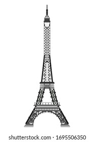 paris eiffel tower simple drawing. flat style stock illustration