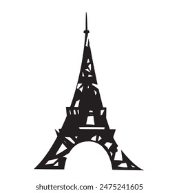 Paris Eiffel Tower stamp icon