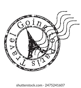 Paris Eiffel Tower stamp icon