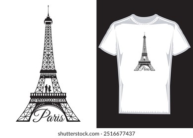 Paris Torre Eiffel T-shirt Design