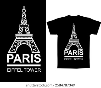 Paris eiffel tower text t shirt vector design