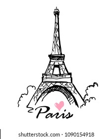 Paris, Eiffel Tower, travel, drawing,