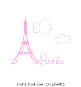 Paris. Eiffel tower. Vector card.