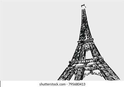 Paris Eiffel tower vector illustration