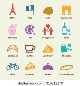 paris elements, vector infographic icons
