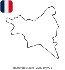 Paris et petite couronne map, Seine-Saint-Denis, Frankreich. Vektorgrafik.