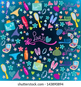paris, fashion, pattern, background, pomade