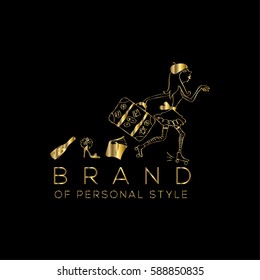 Paris fashion vector logo design template