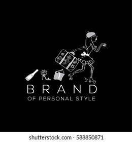 Paris fashion vector logo design template