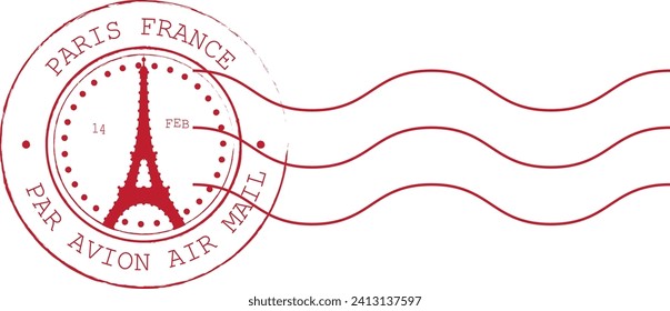 Paris France Airmail - rubber stamp