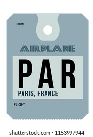 paris france airport luggage tag