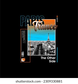 paris france city simple vintage vector for t-shirt