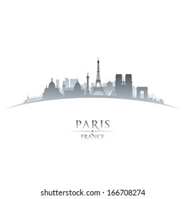 Paris France city skyline silhouette. Vector illustration