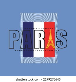 paris france design typography vector illustration for print