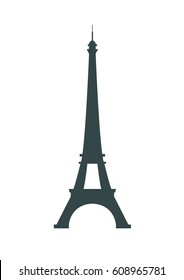 Paris France Eiffel tower vector icon isolated on white background