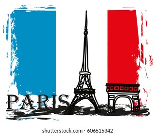 Paris, France - grunge abstract card 