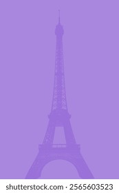 Paris France modern poster graphic design. Eiffel Tower cool graphics in purple.