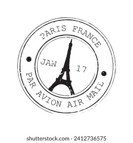Paris France postal rubber stamp
