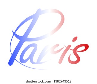 Paris, France script logo vector 