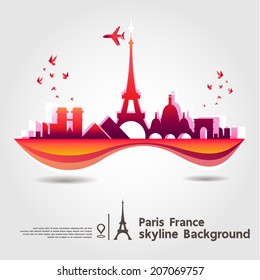 Paris, France, skyline background, vector Illustration