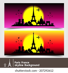 Paris, France, skyline background, vector Illustration