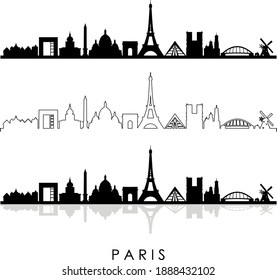 PARIS FRANCE SKYLINE City Silhouette
