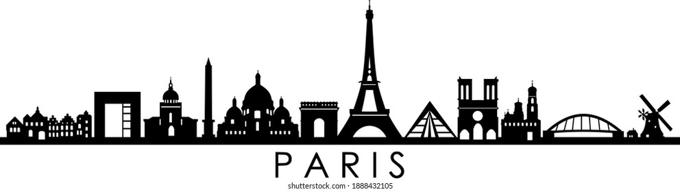 PARIS FRANCE SKYLINE City Silhouette
