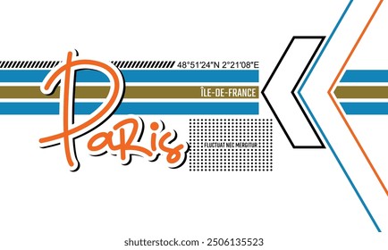 París Francia, diseño de tipografía Antiguas en Ilustración vectorial. ropa, camiseta, ropa y otros usos. Diseño Abstractas con el estilo grunge y denim. Vector impreso, tipografía, cartel.