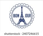 paris french vector hand drawn design