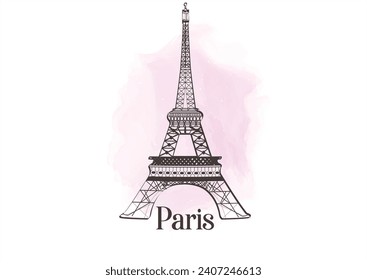 paris french vector hand drawn design